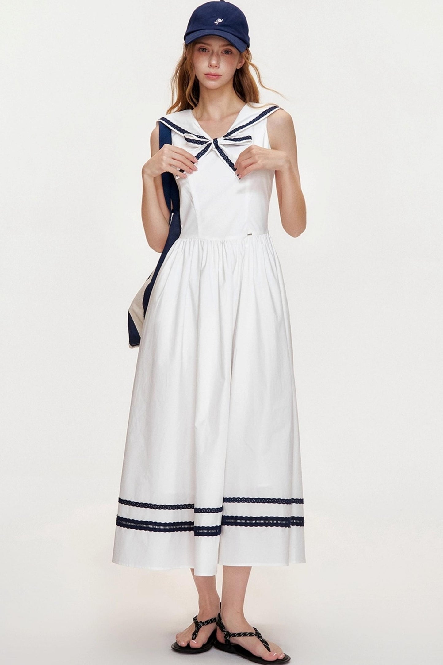 Navy Core Cotton Maxi Dress