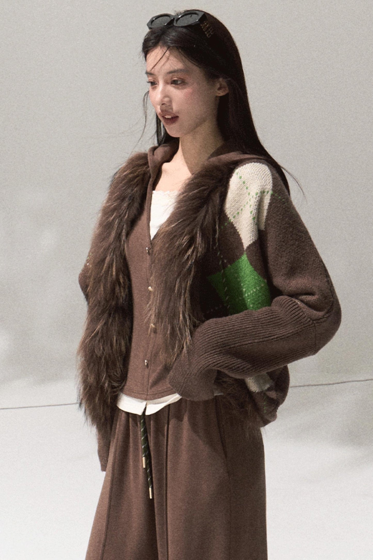 Tears Knit Top & Wide-Leg Pants Set-Up