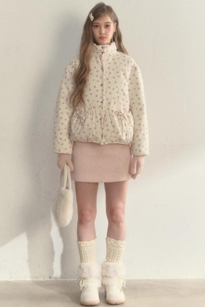 Corduroy Floral Reversible Jacket Set-Up