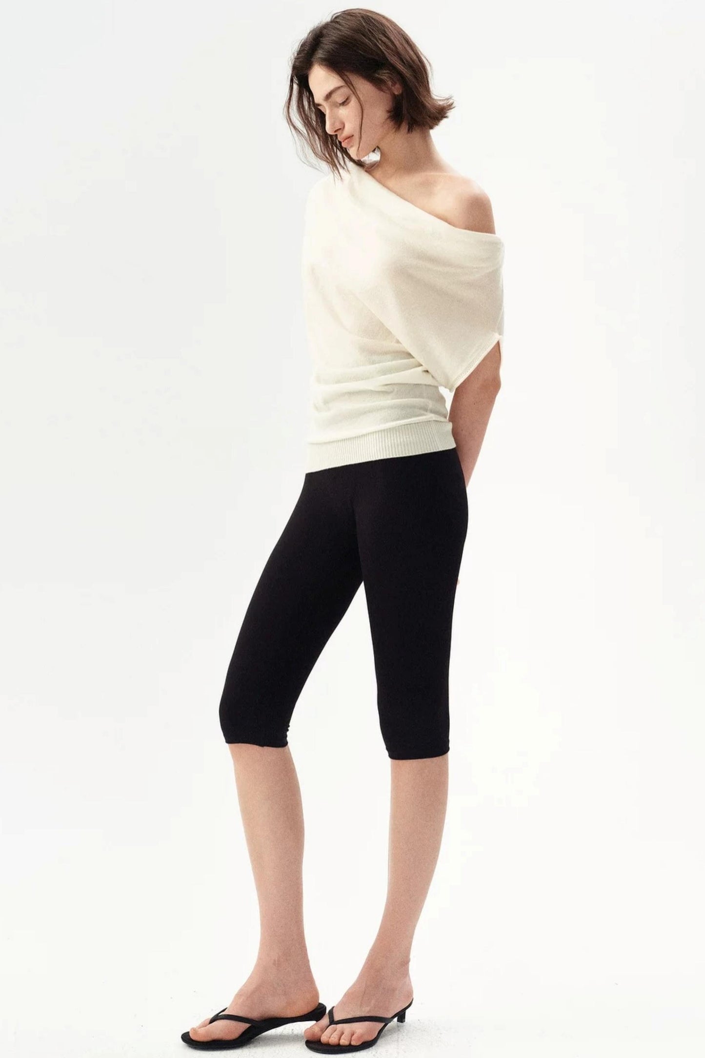 Tencel Wool Off-Shoulder Top