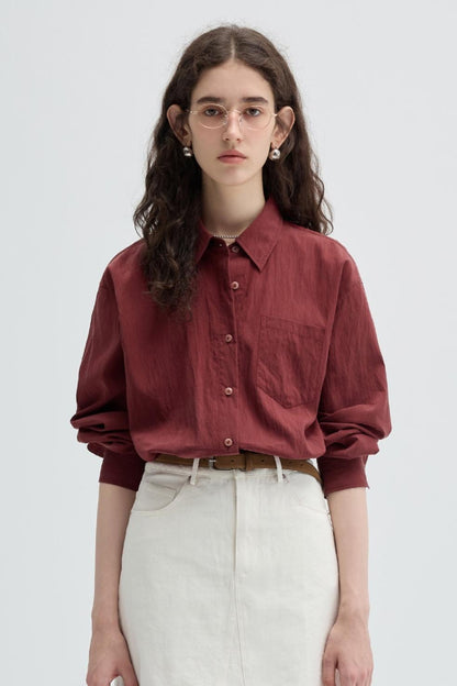 French Vintage Ancola Red Shirt Set-UP