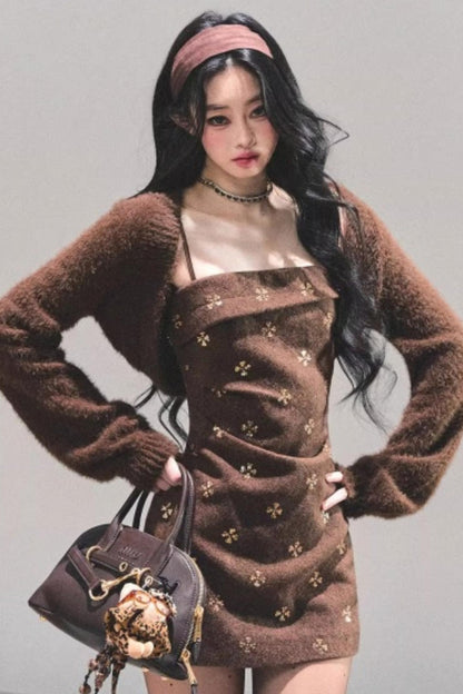 Hibiscus Knit Sweater Coat