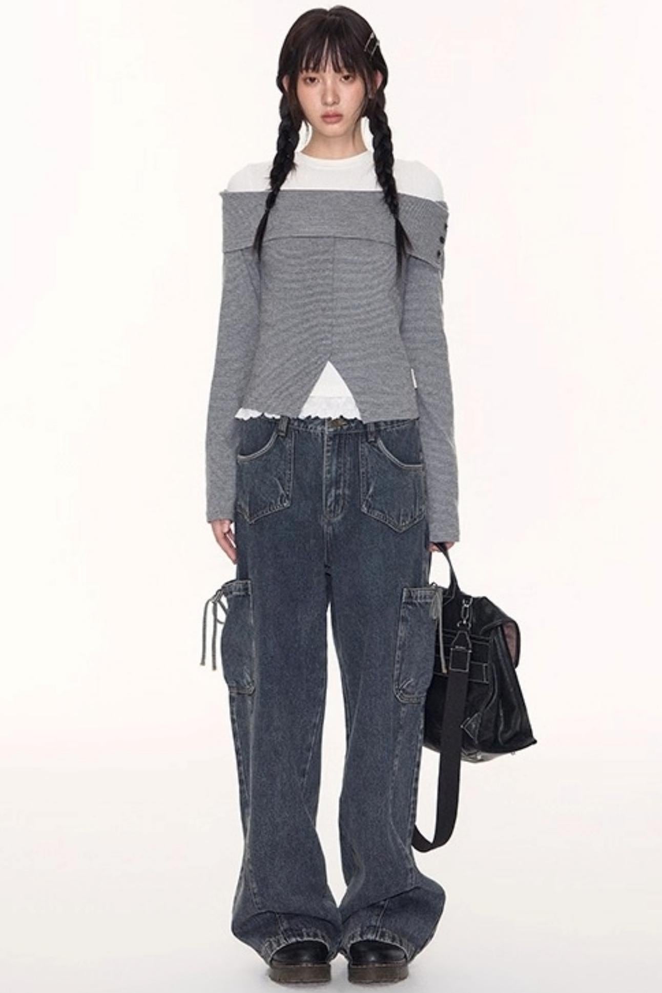 Vintage Cargo Wide-Leg Pants