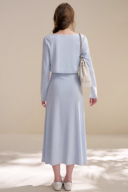 Cream Rose Lace Dress Set-Up