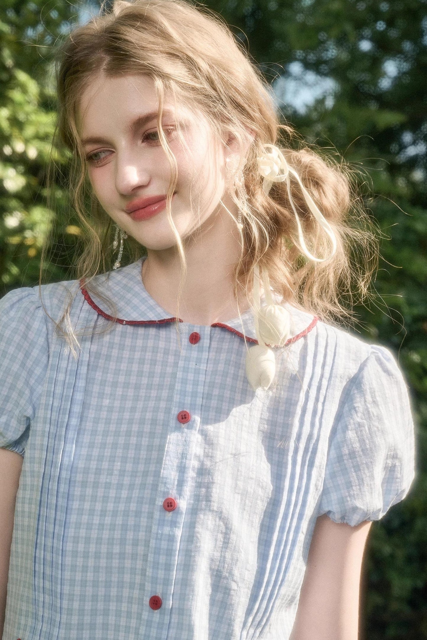 Pure Lace Airy Shirt Set-Up