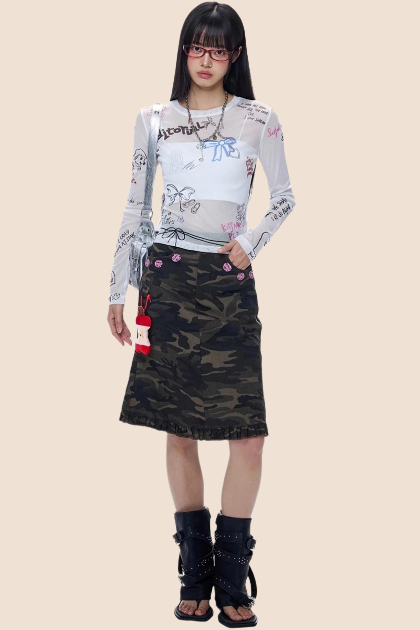 American Babes Mesh Long Sleeve Top