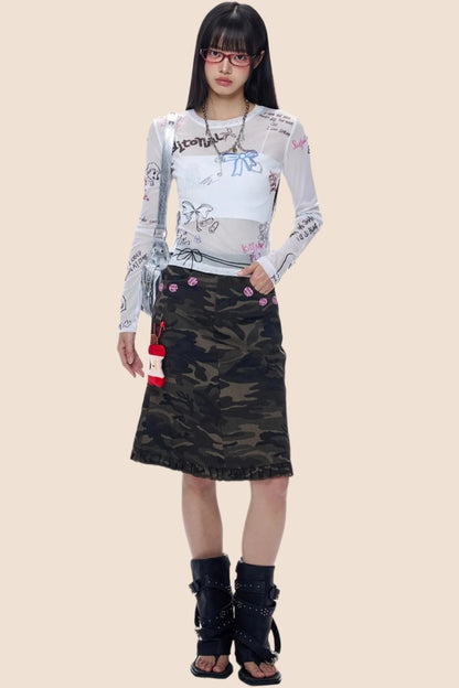 American Babes Mesh Long Sleeve Top