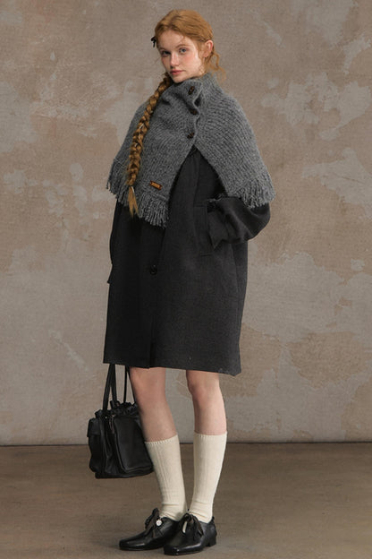 Sweetheart Pane Woolen Jacket Shawl Set-Up