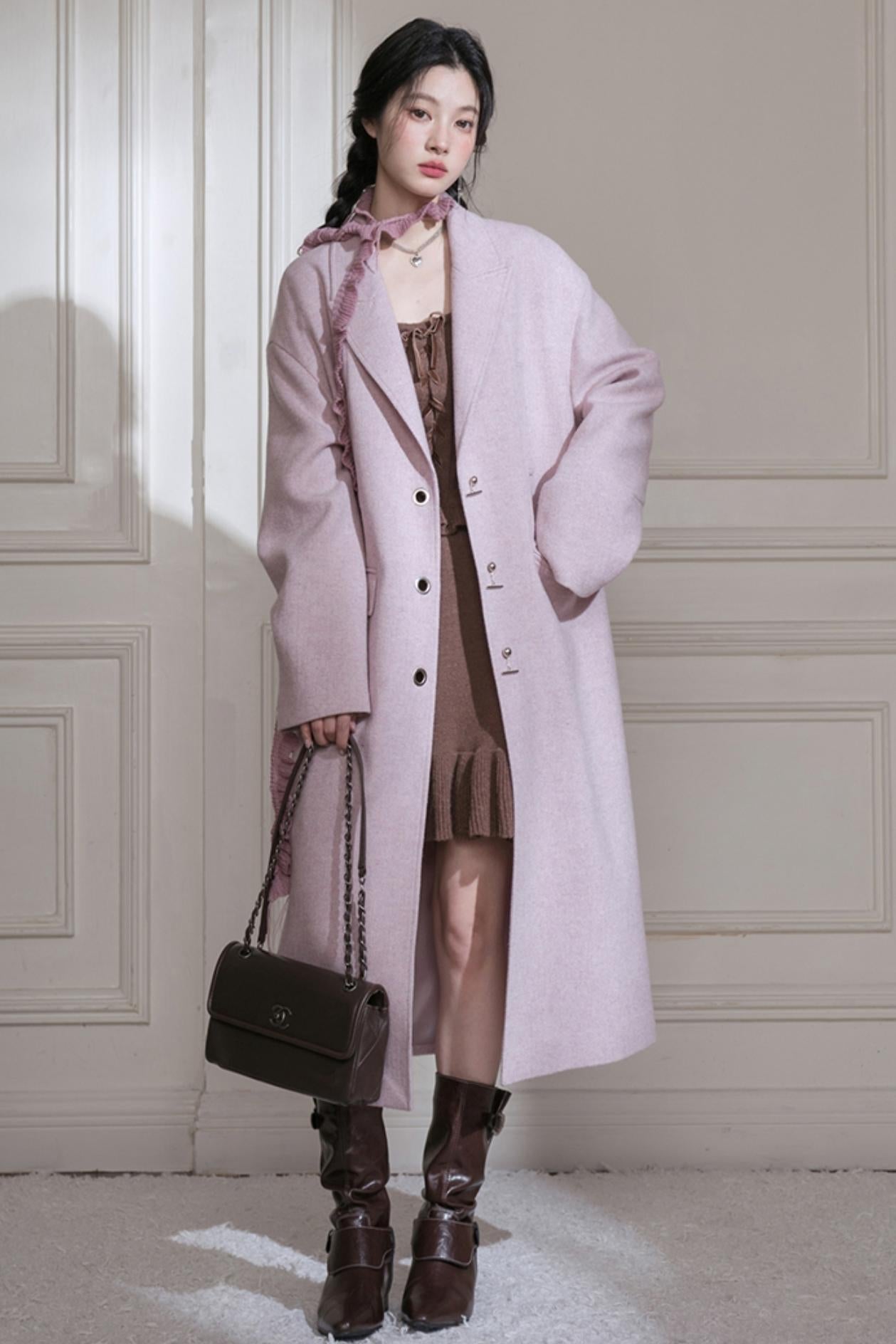 Herringbone Tweed Coat