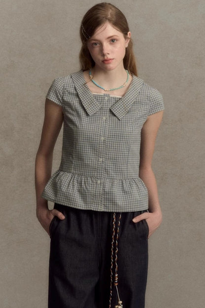 Summer Plaid Sleeve Top