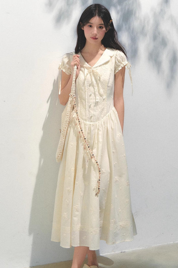 Holiday Afternoon Bubble Sleeve Dress