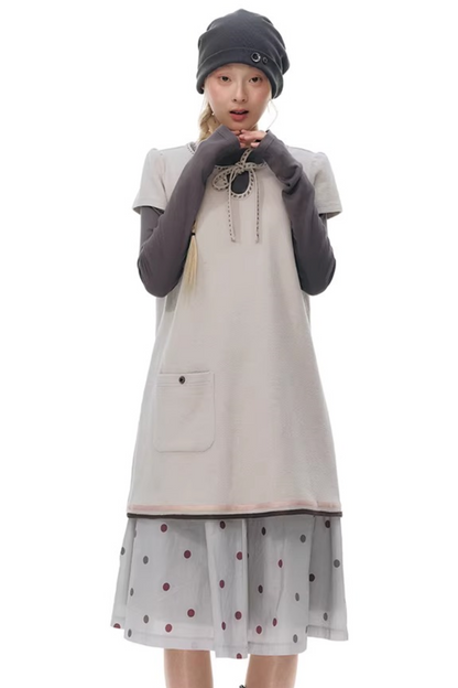 Retro Polka Dot Midi Skirt