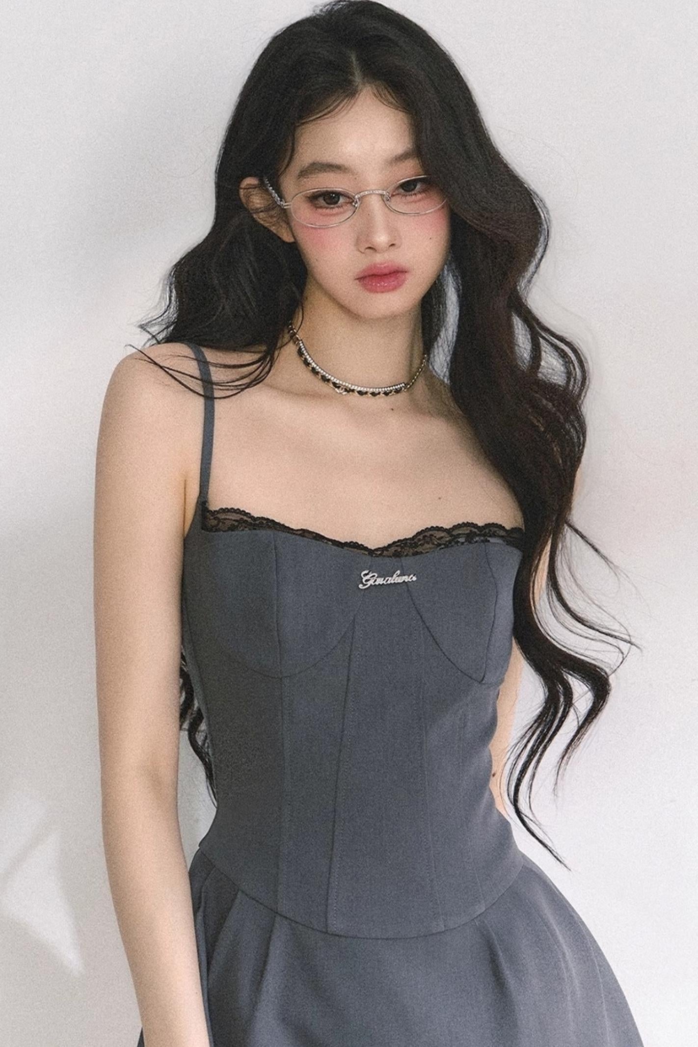 Summer Lace Halter Dress Set