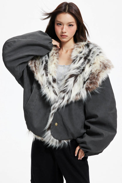 Winter Luxe Fur Collar Jacket