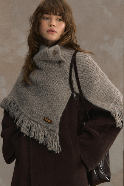 Wool Knitted Cape Cardigan