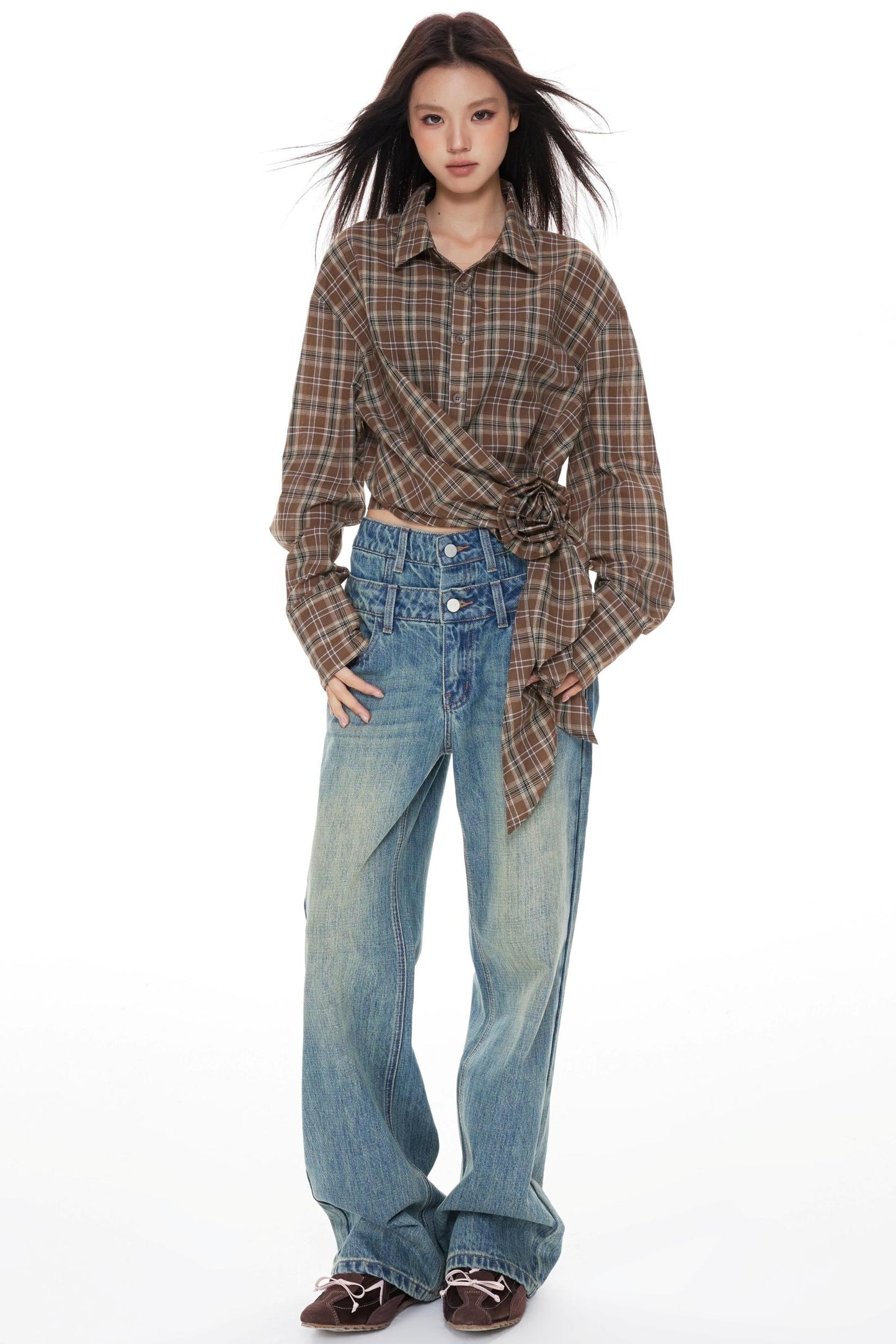 Denim Wide-Leg Pants