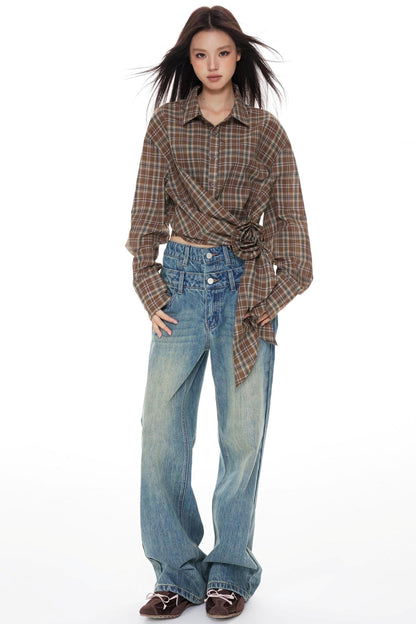 Denim Wide-Leg Pants