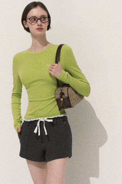 Slim Lace Long Sleeve T-shirt