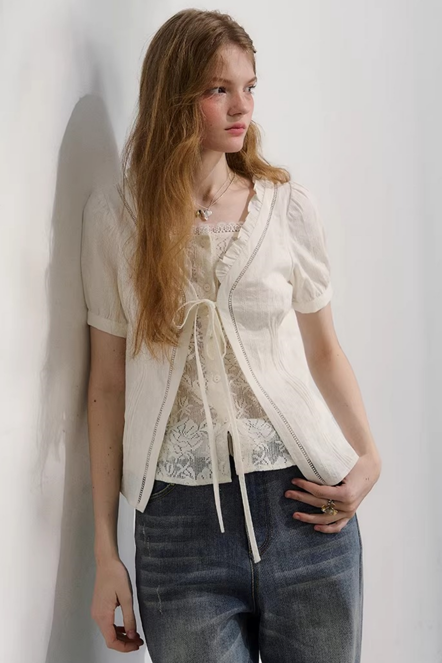 Cloud Peony Lace Blouse