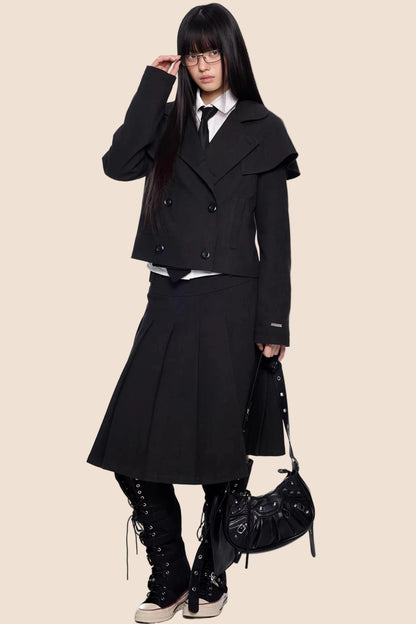 Doppelreihiger Cape-Mantel