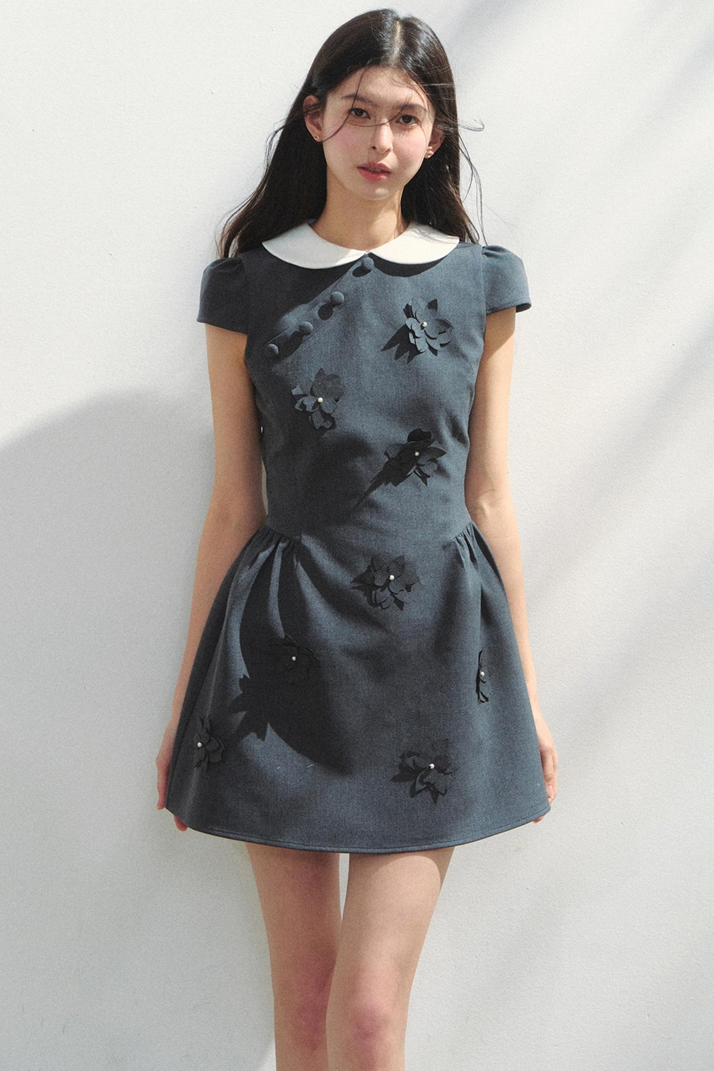 Park Floral Gray Dress