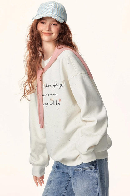 Letter Embroidered Winter Sweater