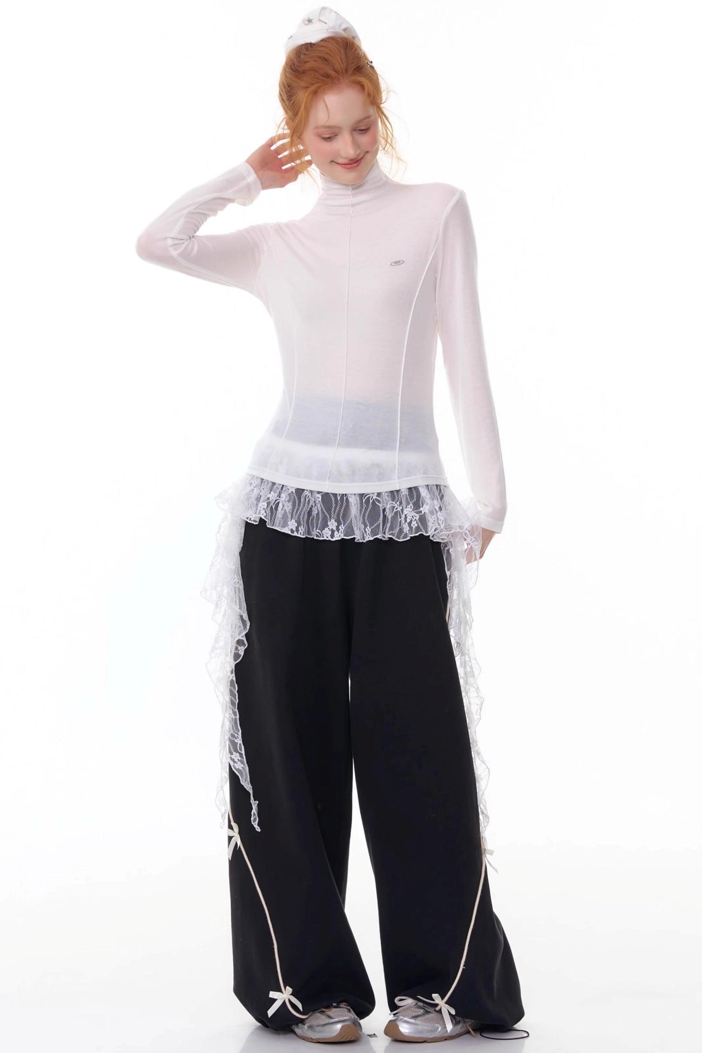 High-Waisted Wide-Leg Sports Sweatpants