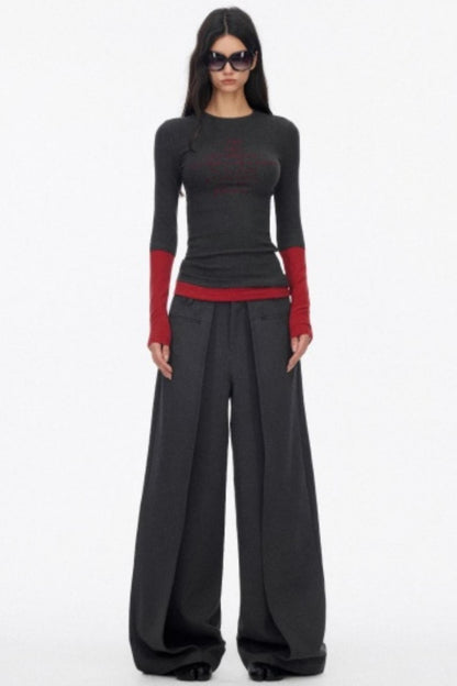 Layered Letter Print Top