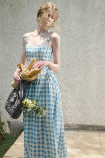 Galaxy Blue Pleated Sundress