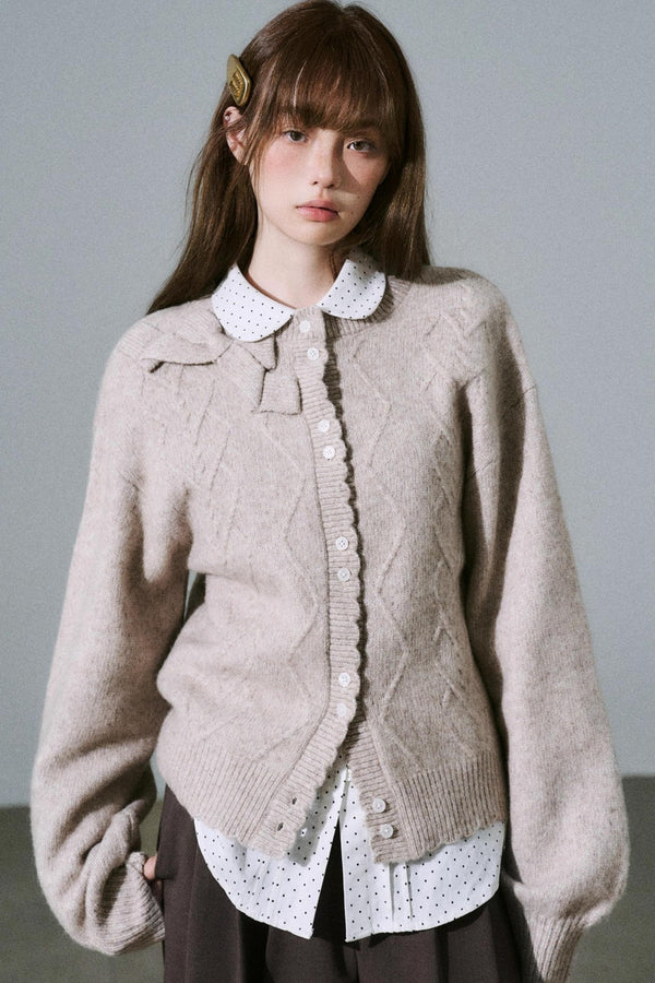 Moonlight Silhouette Sweet Wool Cardigan