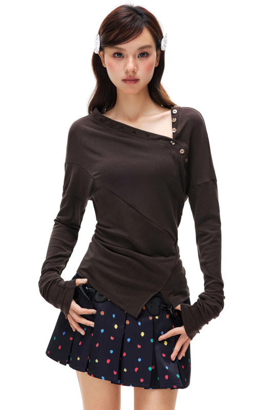 Lyocell Asymmetrical Knit Top