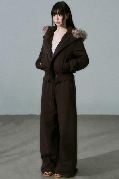 Plaid Patchwork Terry Sweatpants