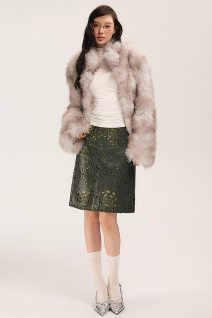 Sassy Vintage Cutout Leather Skirt