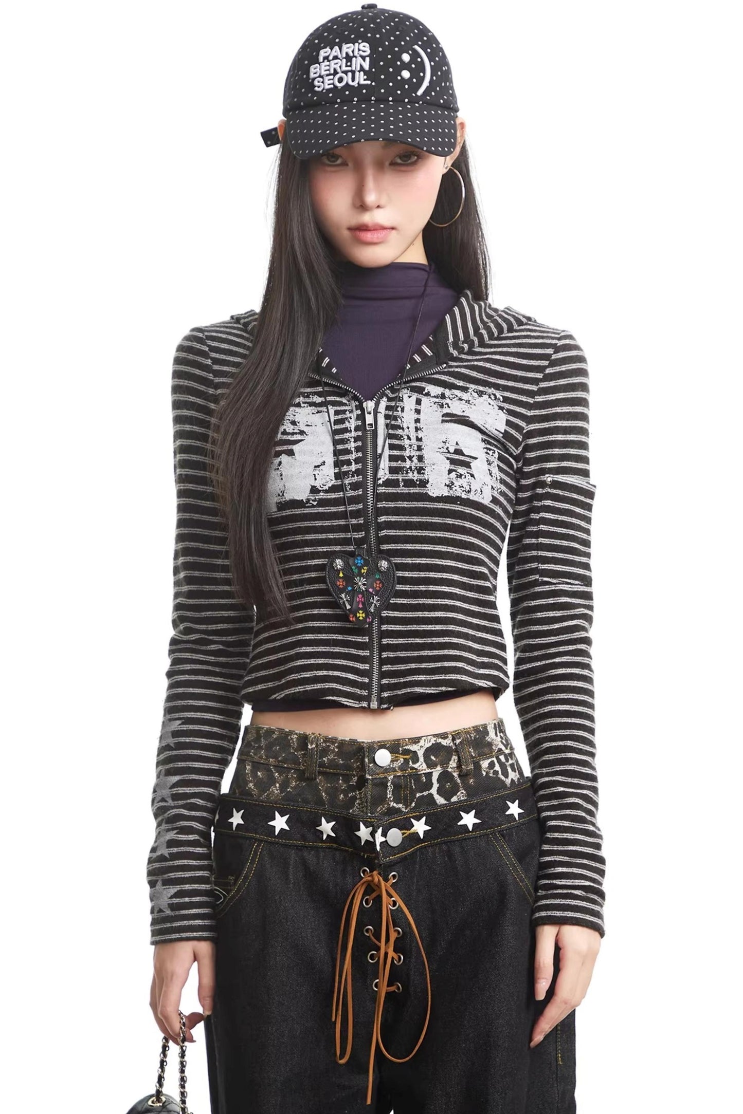 Retro Striped Hooded Sweatshirt