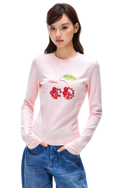 Sweet Cherry Knit Top