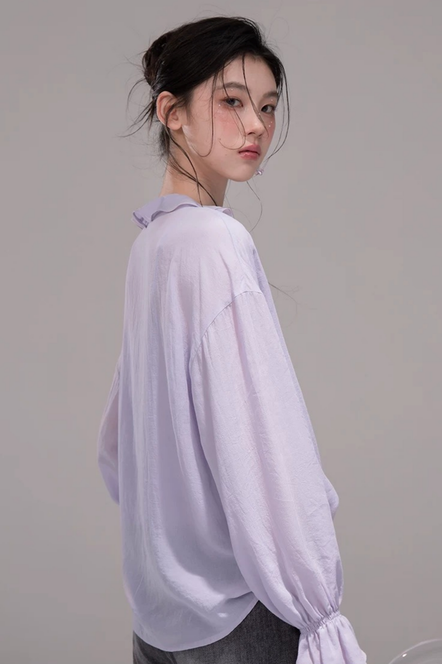 Conjunto de blusa púrpura oscuro de acetato