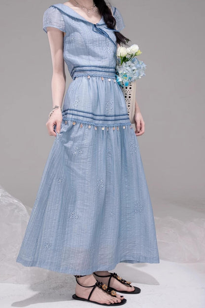 Misty Blue Halter Set