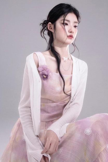 Purple Floral Sleeveless Dress