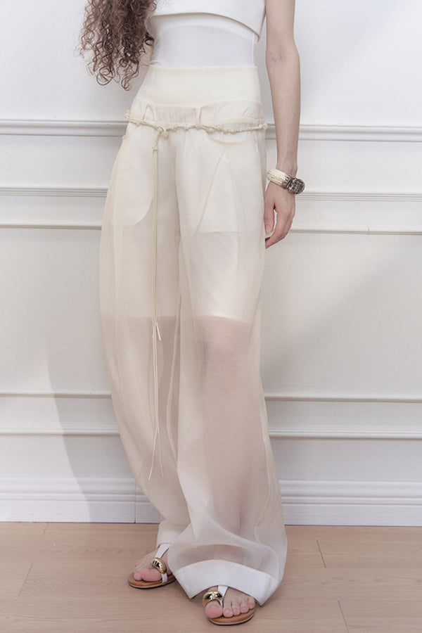 Handmade Beaded Wide Leg Pants