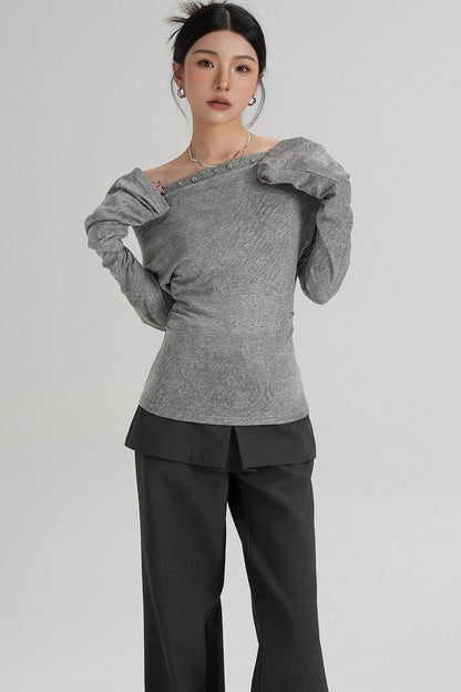 Niche Rivet Long-Sleeved T-Shirt