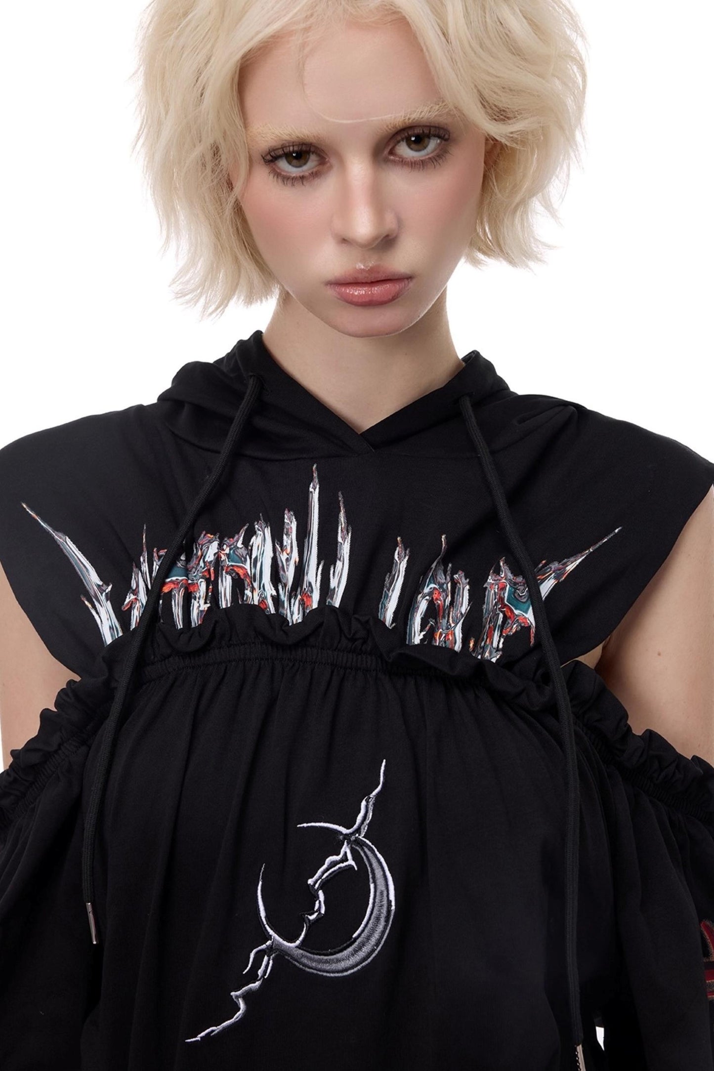 Electric Moon Off-Shoulder Dress