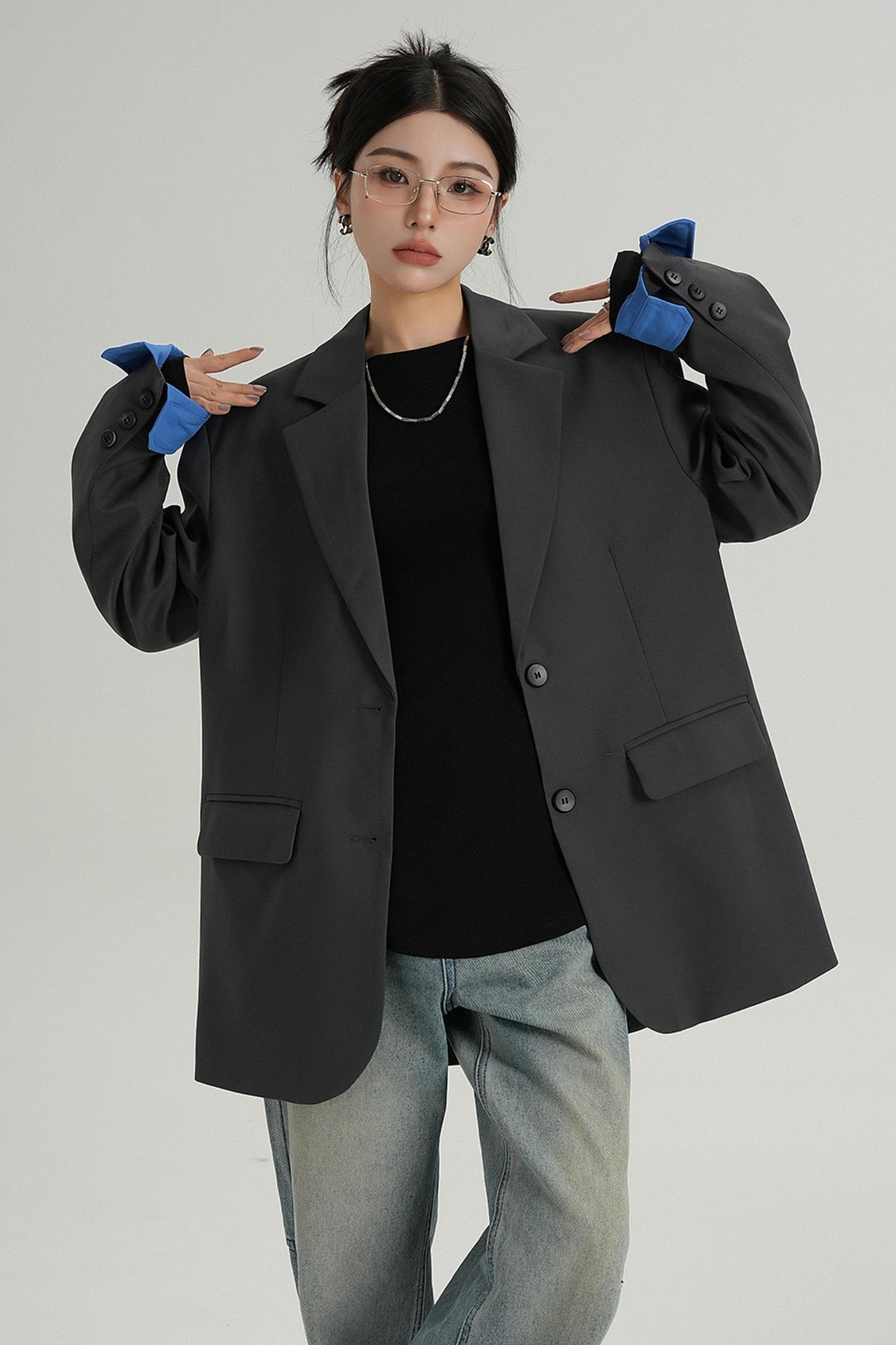 Veste de costume midi élégante 