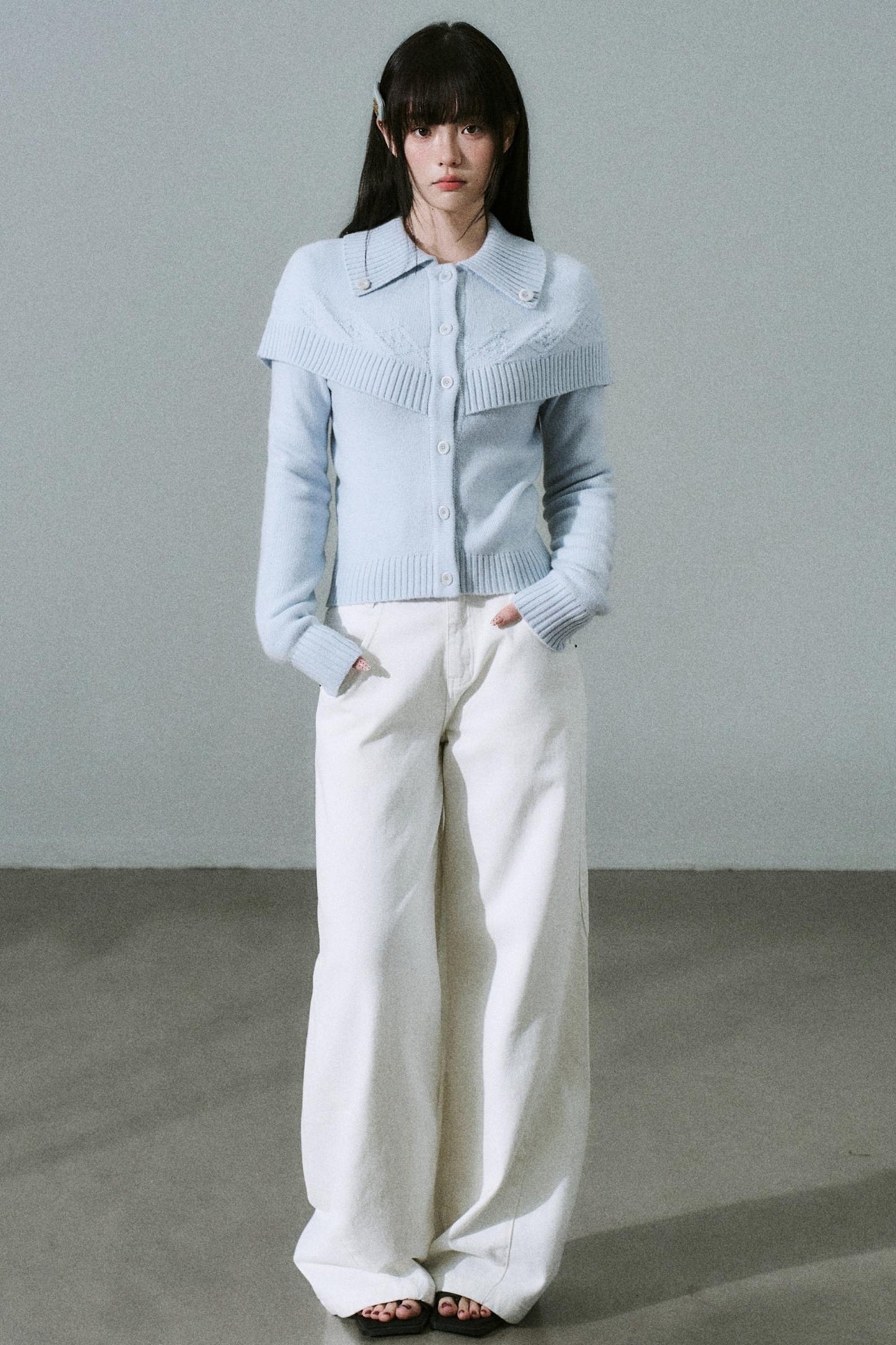 Cashmere Wool Blend Cape Top