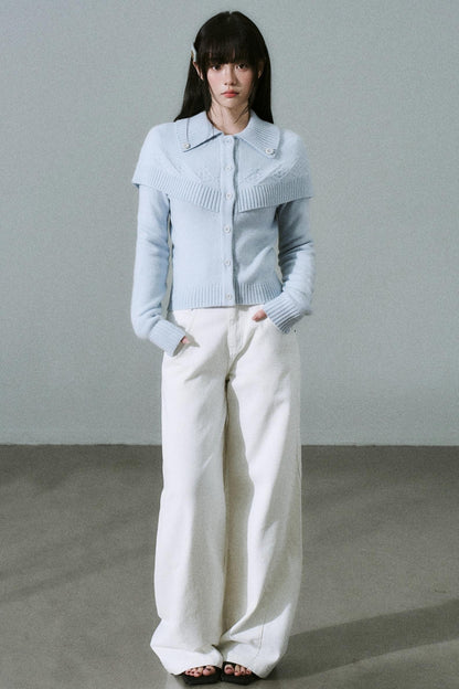 Cashmere Wool Blend Cape Top