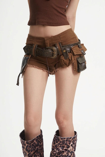 Denim Spice Brown Shorts