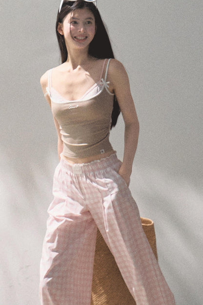 Wide-Leg Tencel Hemp Pants Set-Up