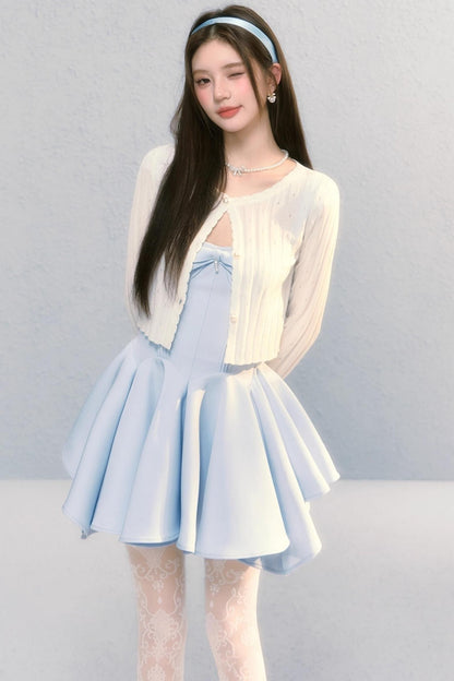 Golden Bow A-Line Dress