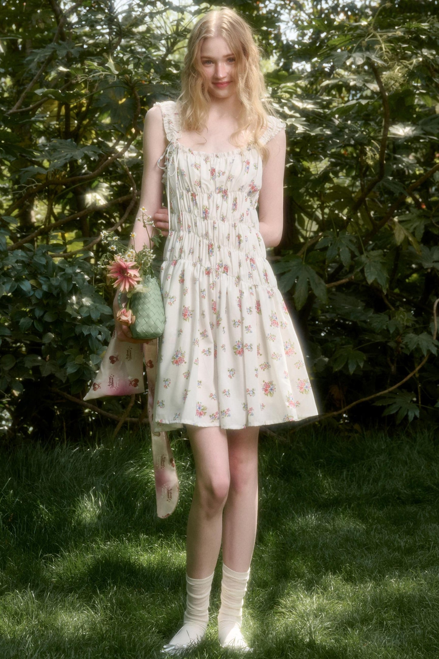 Vintage Floral Halter Dress