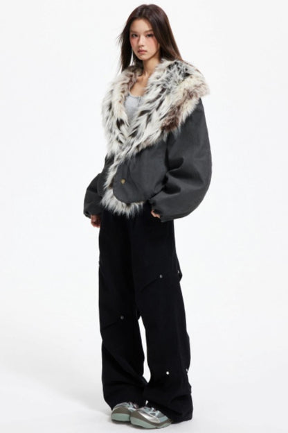 Functional Pleated Stud Cargo Pants