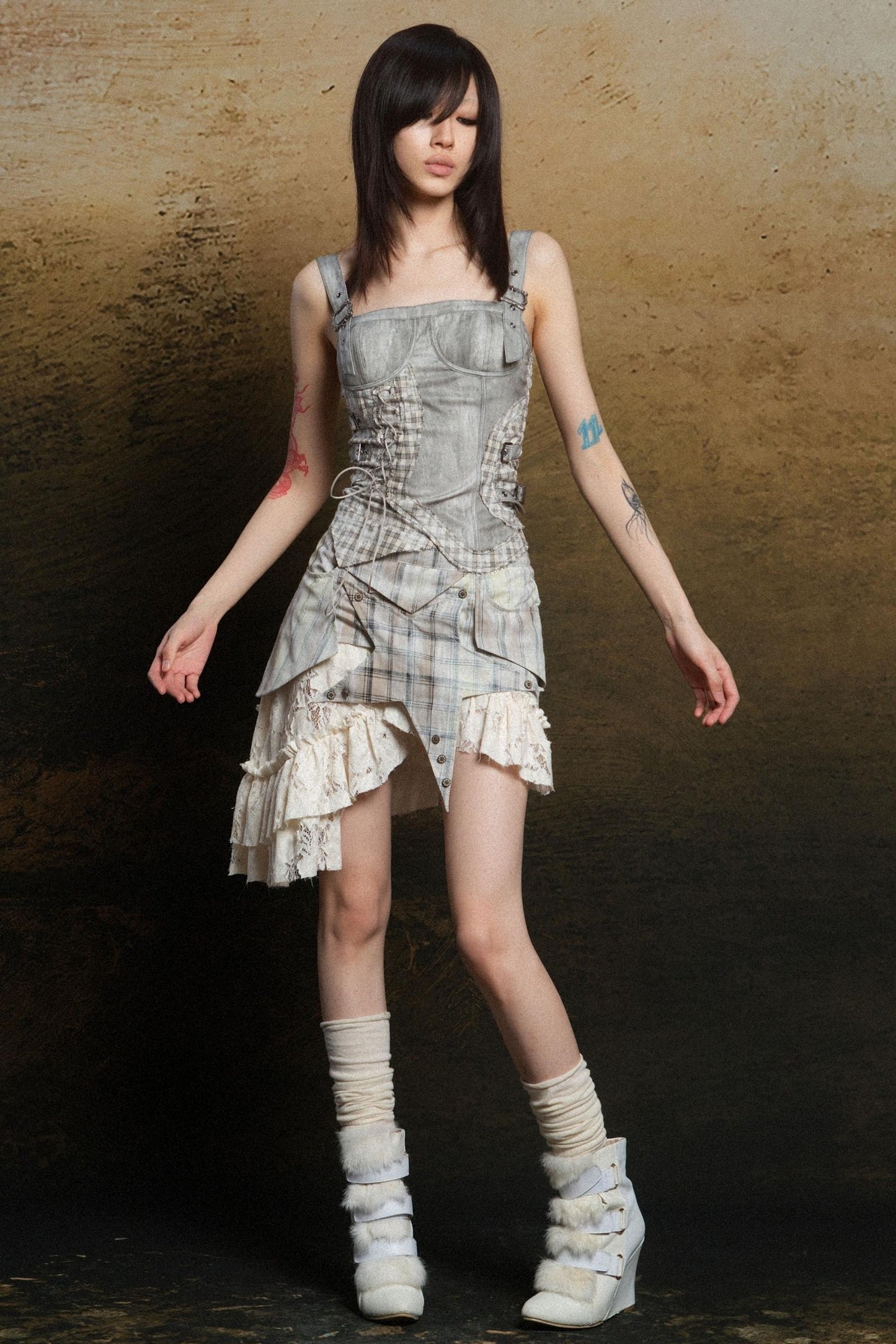 Punk Tiered Lace Skirt